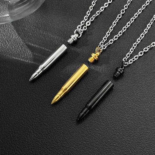 1 Stück elegante Herrenhalsketten aus Edelstahl im Bullet-Stil