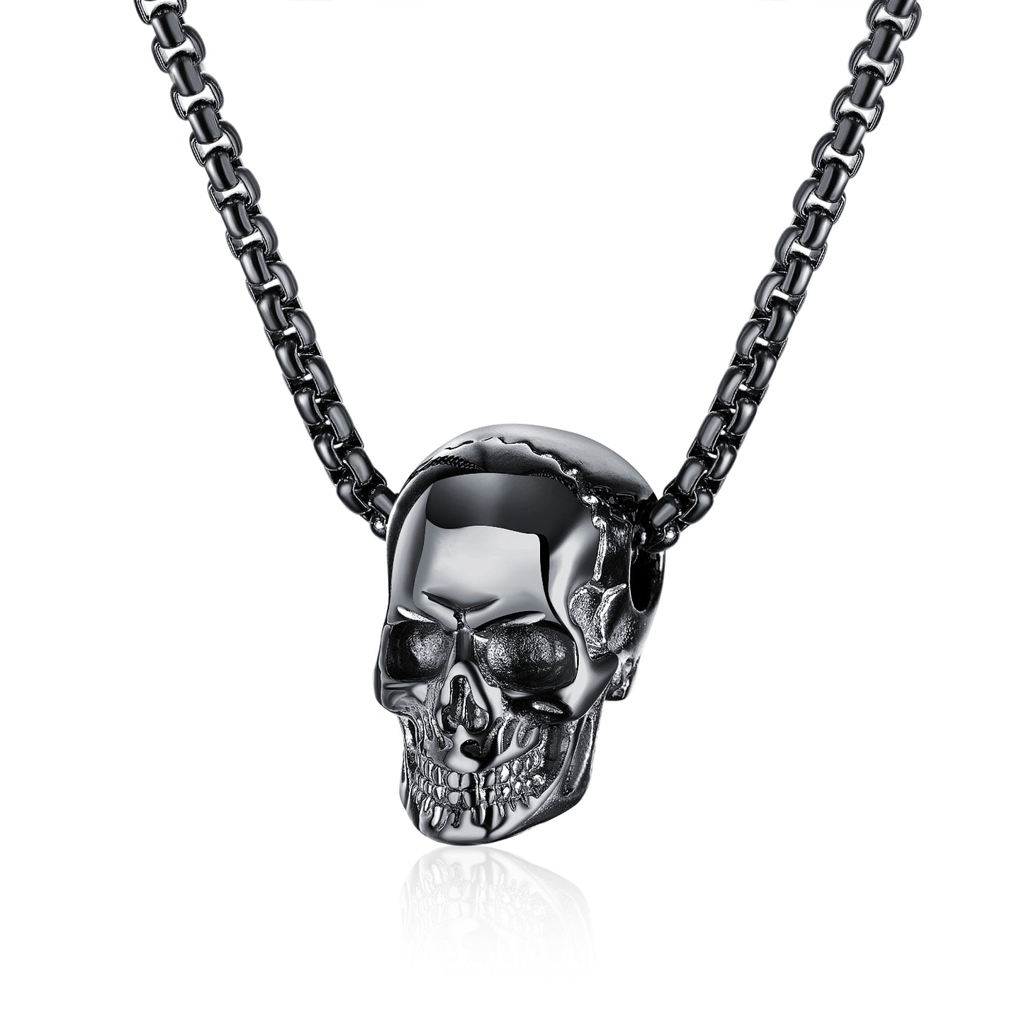 1 Stück Punk-Totenkopf-Halsketten aus Edelstahl für Herren