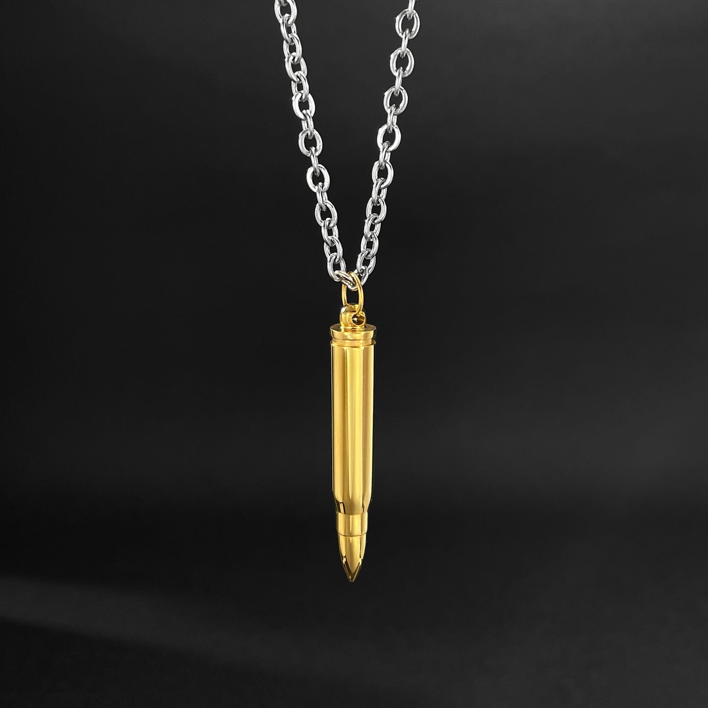 1 Stück elegante Herrenhalsketten aus Edelstahl im Bullet-Stil