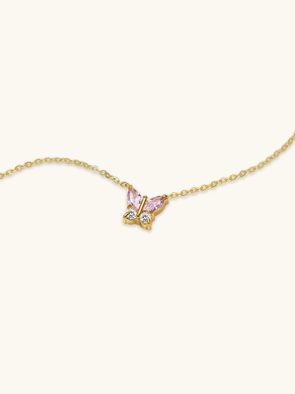 Pink Magical Butterfly Kette Gold