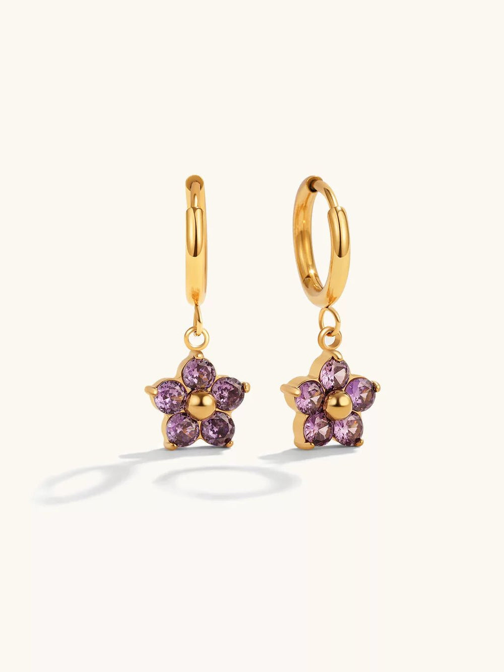 Little Flower Hoop Ohrringe Gold 10mm