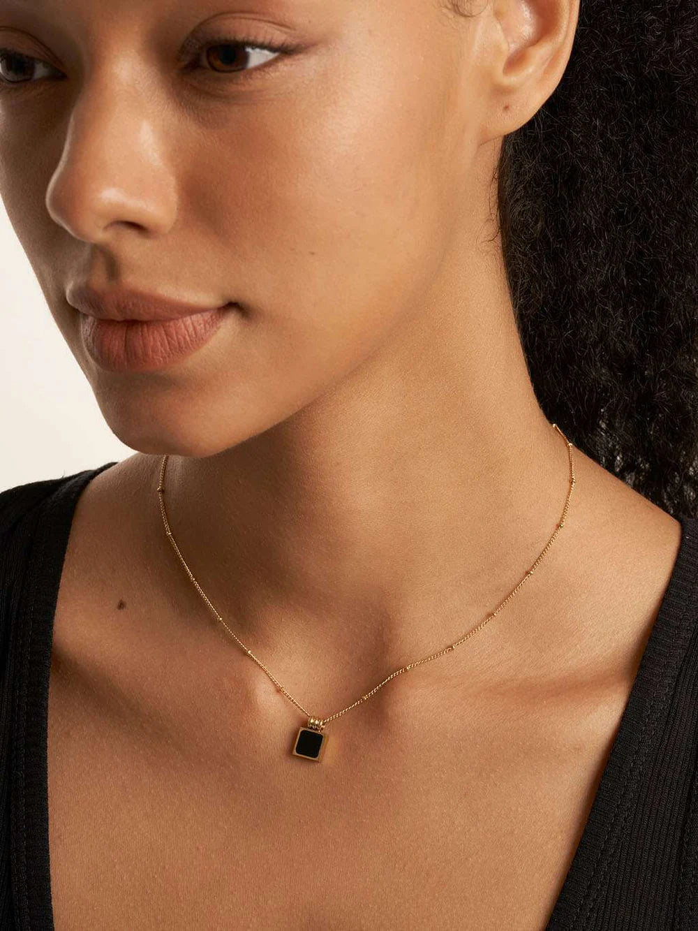 Rectangle Locket Halskette Gold