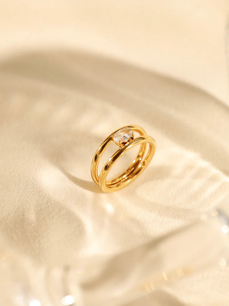 Sea and Sky Double Circular Ring