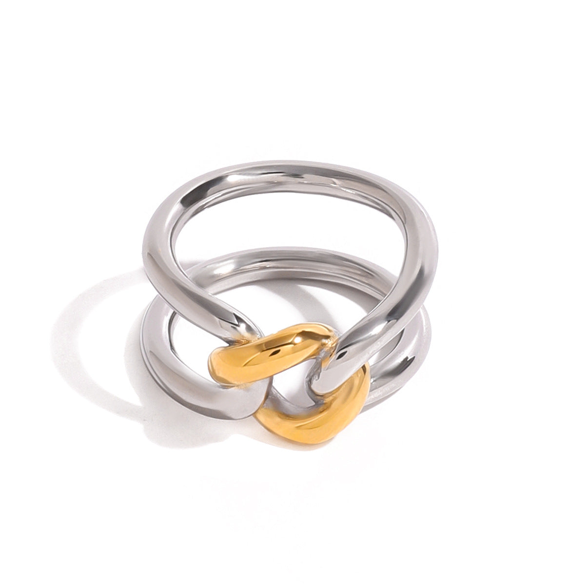 1 Stück Simple Series Simple Twist Edelstahl vergoldet Damen Einzelringe
