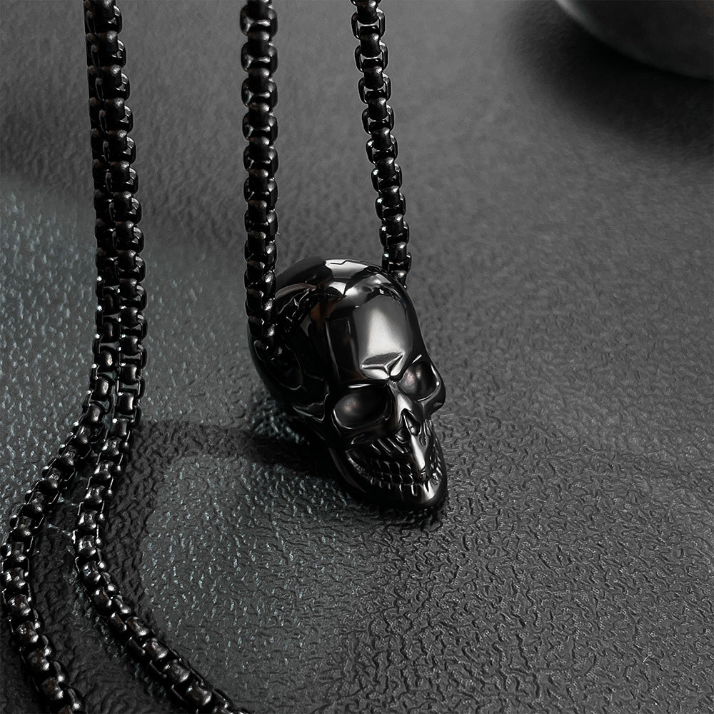 1 Stück Punk-Totenkopf-Halsketten aus Edelstahl für Herren
