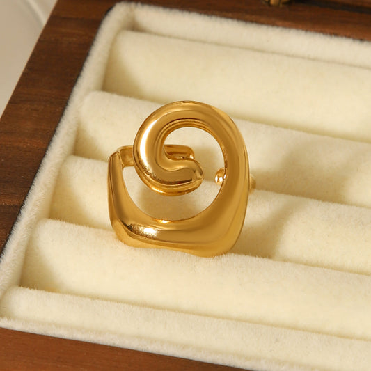 1 Stück einfache, alltägliche Statement-Ringe aus Edelstahl in unregelmäßiger Form