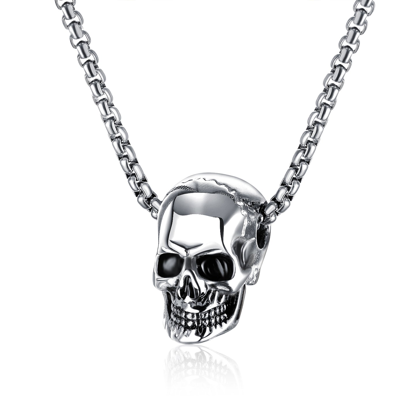 1 Stück Punk-Totenkopf-Halsketten aus Edelstahl für Herren