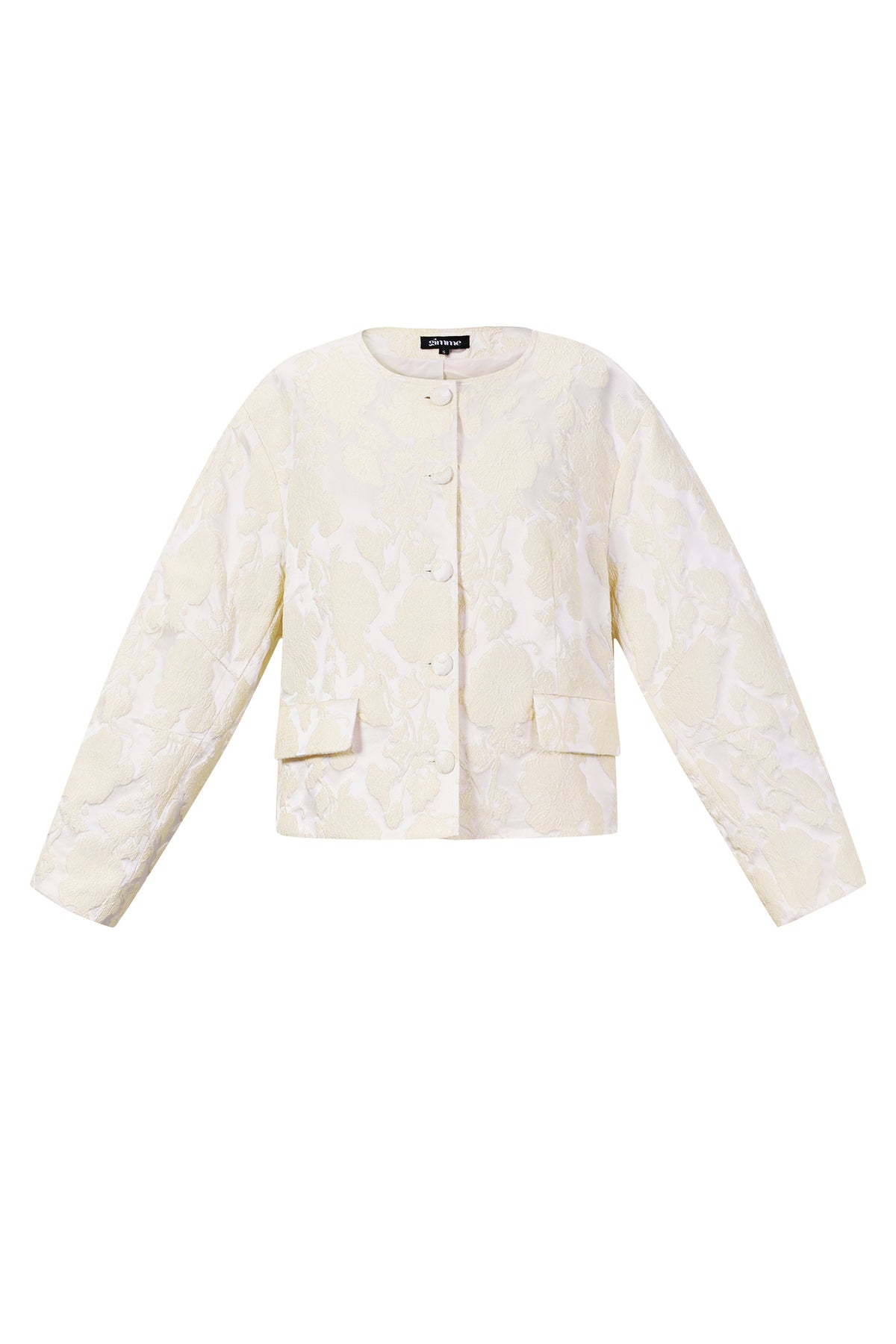 Jacquard-Jacke mit Ballonärmeln