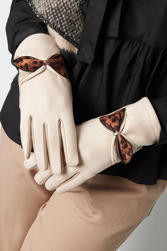Handschuhe mit Panther-Detail - Schwarz