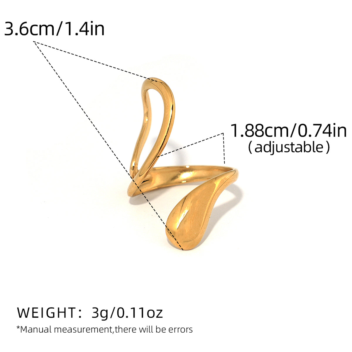 Statement-Ringe aus Edelstahl in Goldfarbe