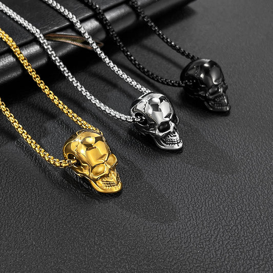 1 Stück Punk-Totenkopf-Halsketten aus Edelstahl für Herren
