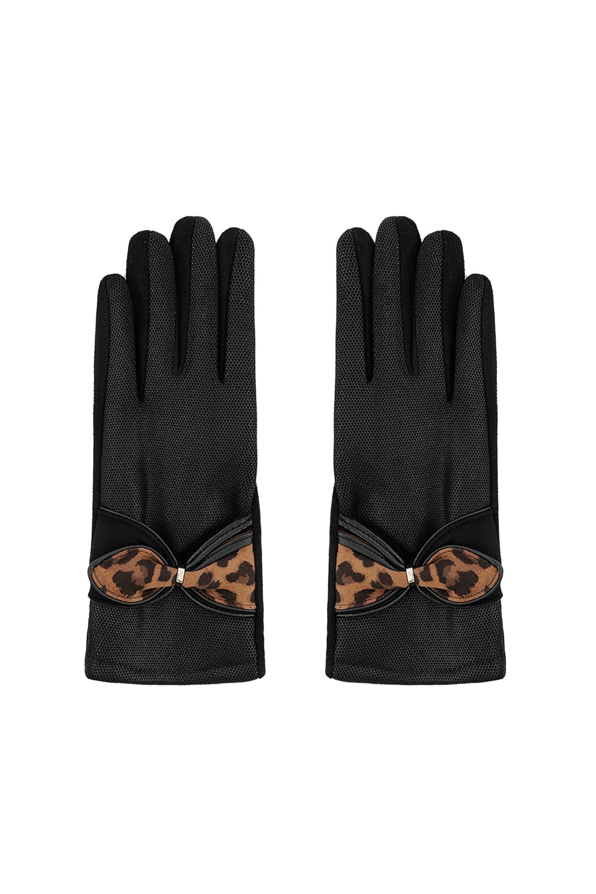 Handschuhe mit Panther-Detail - Schwarz