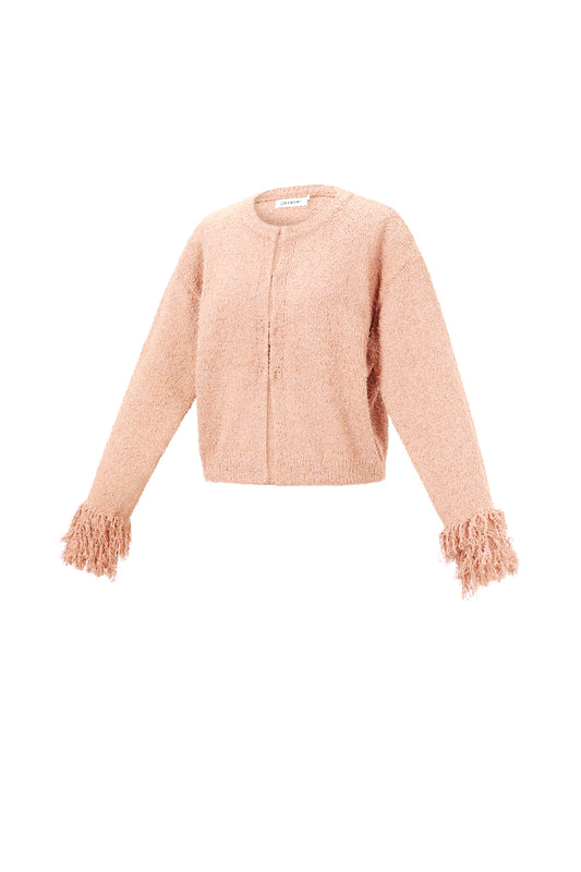 Strickjacke mit Fransenärmeln