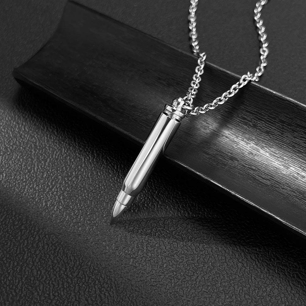 1 Stück elegante Herrenhalsketten aus Edelstahl im Bullet-Stil