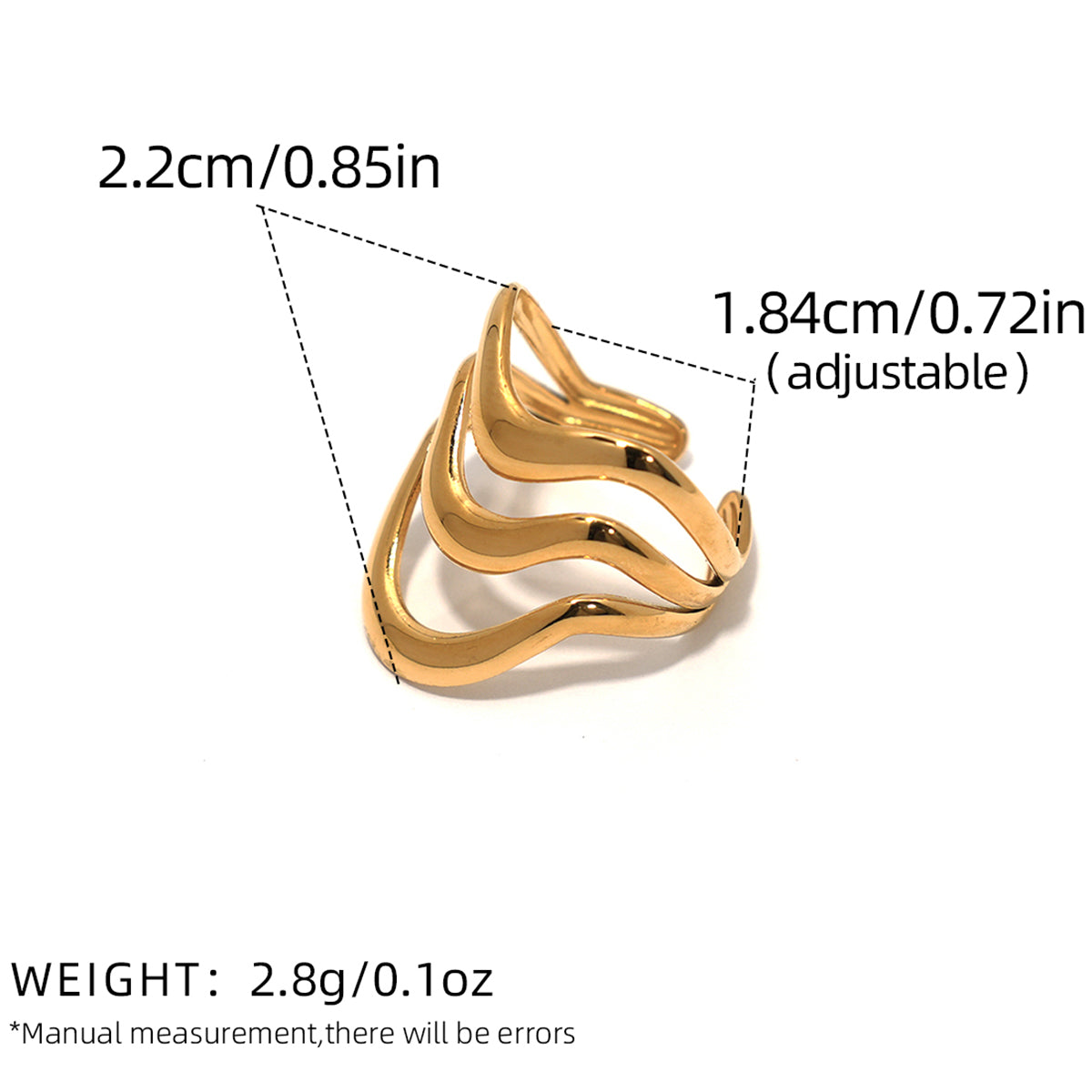 Statement-Ringe aus Edelstahl in Goldfarbe