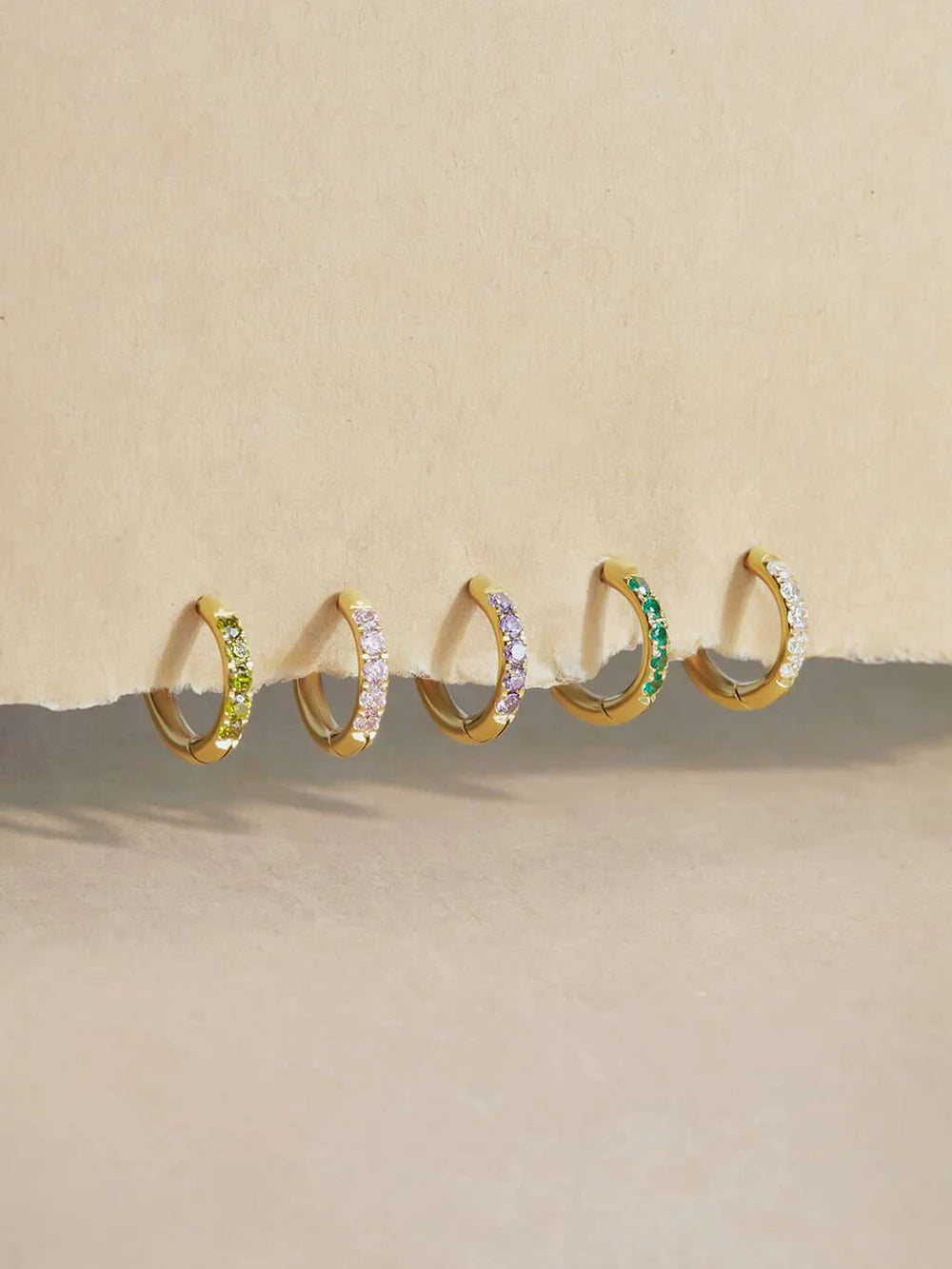 Glamour Kreolen mit Zirkonia Small 8mm Rosa