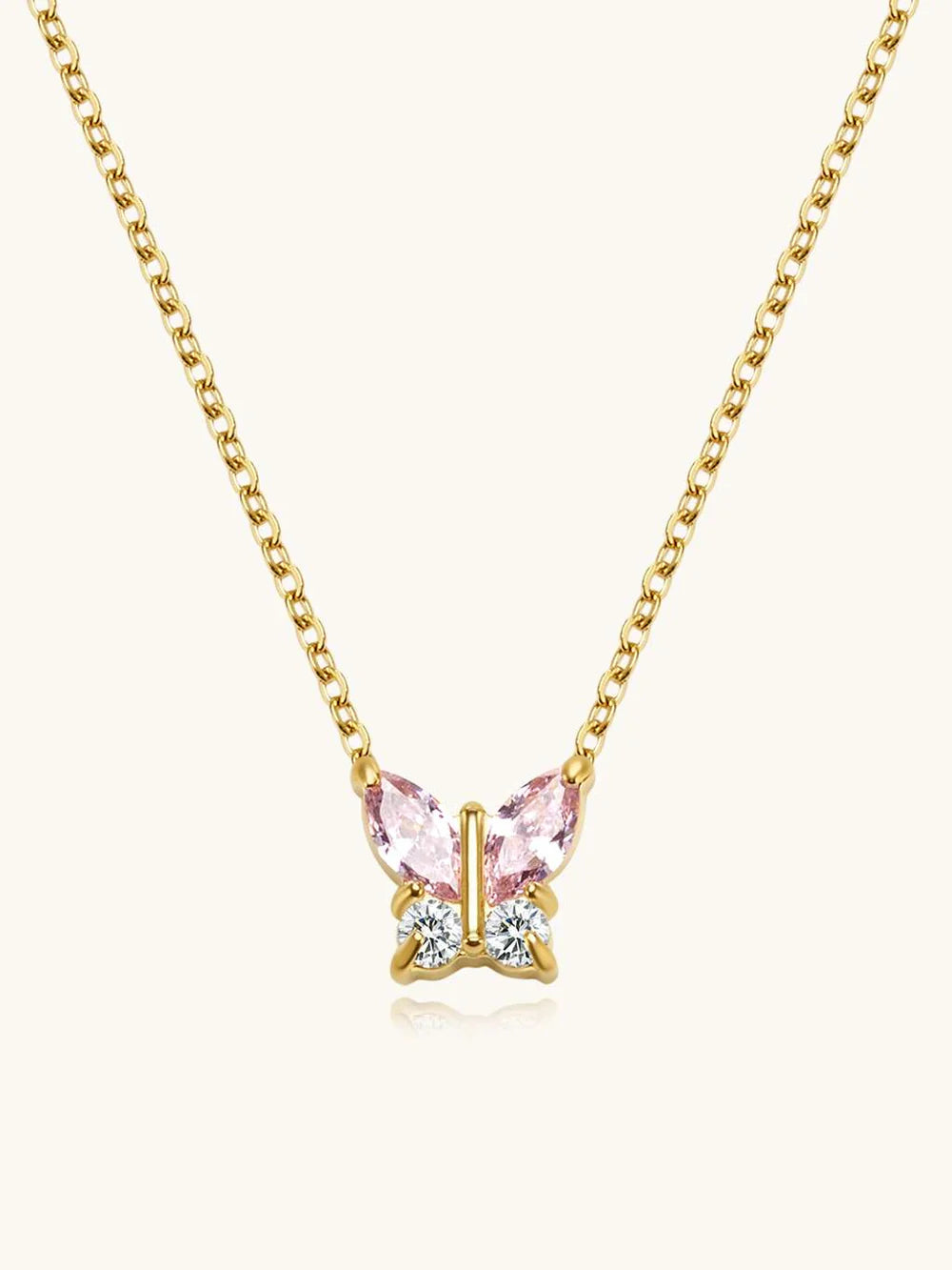 Pink Magical Butterfly Kette Gold