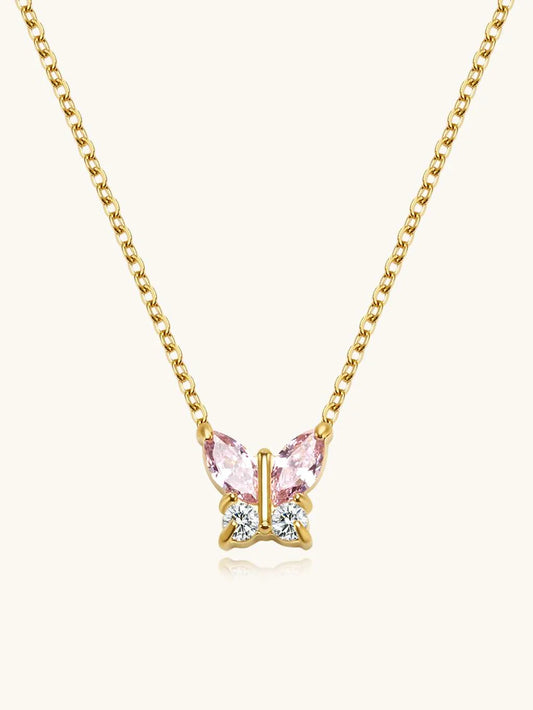 Pink Magical Butterfly Kette Gold