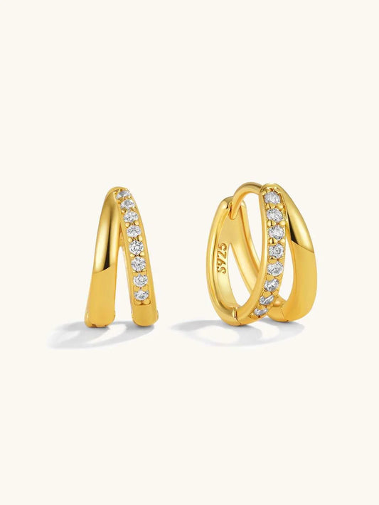 Single Glitter Hoop Ohrringe Gold & Silber 10mm