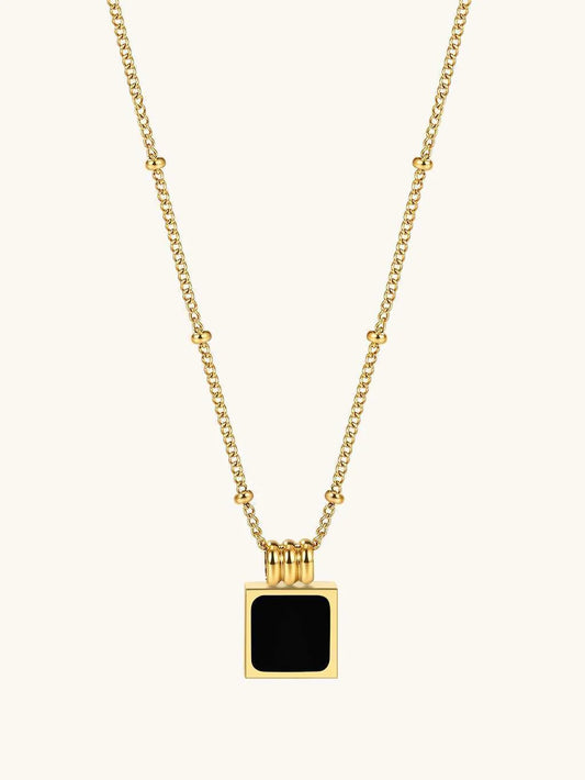 Rectangle Locket Halskette Gold