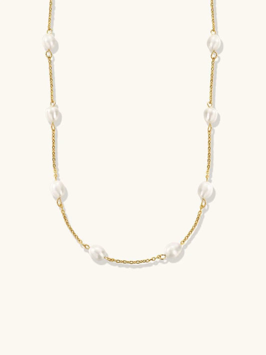 Pearl Satellite Halskette Gold
