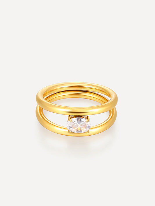 Sea and Sky Double Circular Ring