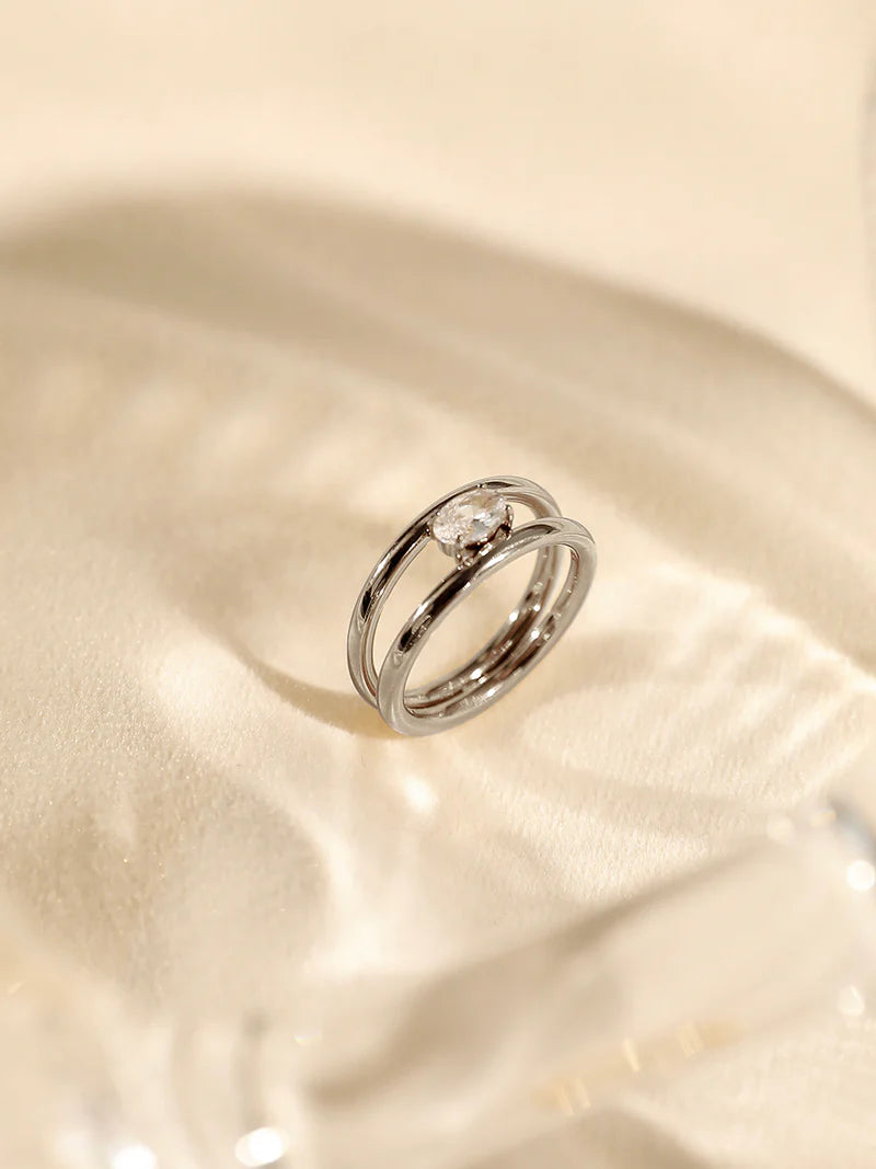 Sea and Sky Double Circular Ring