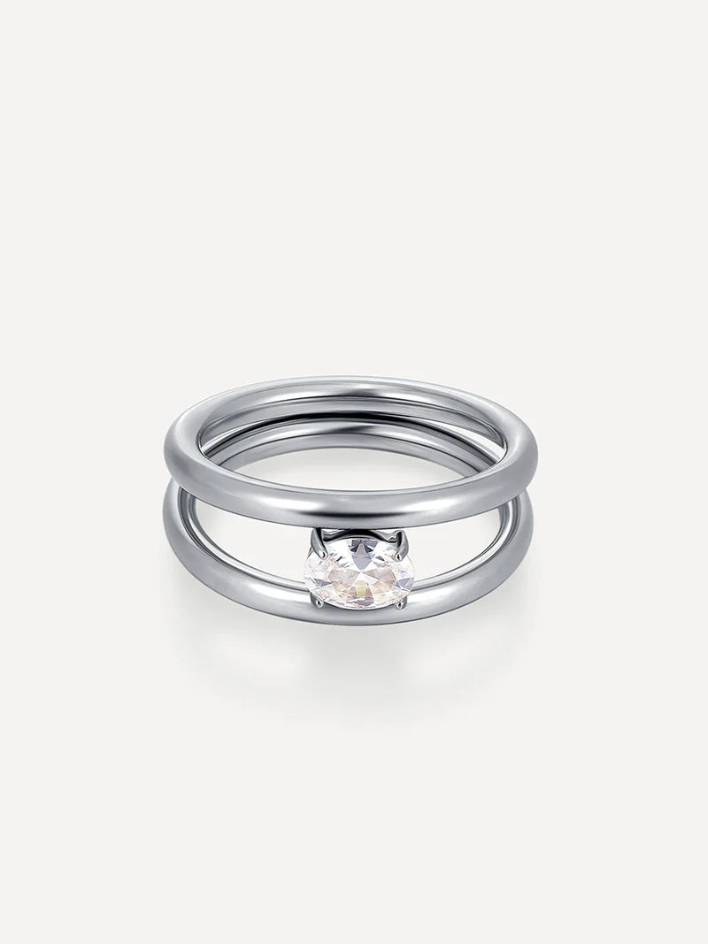 Sea and Sky Double Circular Ring