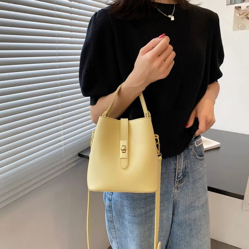 Abendtaschen Damen Beige gelbe Schulter Freizeit Messenger Mini Handtasche Solid Color Handy Party