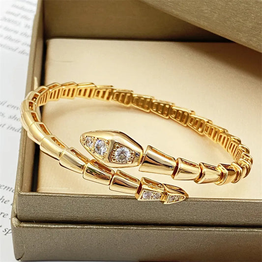 ✨ Serpentine Titanstahl Armband in Roségold – mit funkelndem Diamantstern