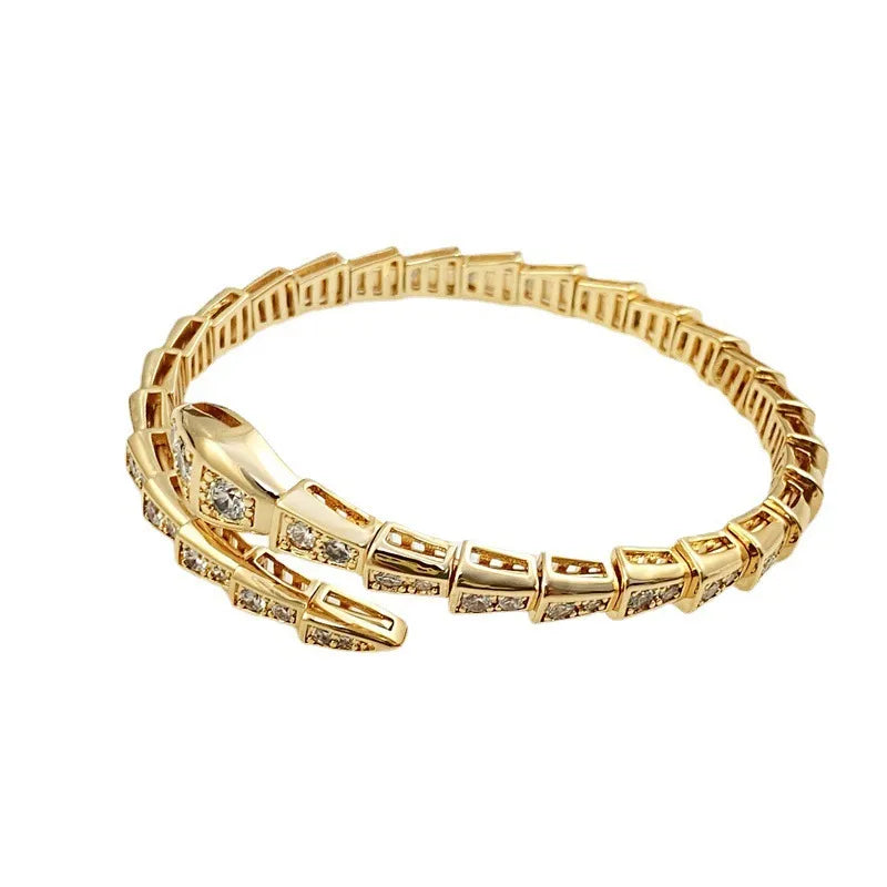 ✨ Serpentine Titanstahl Armband in Roségold – mit funkelndem Diamantstern