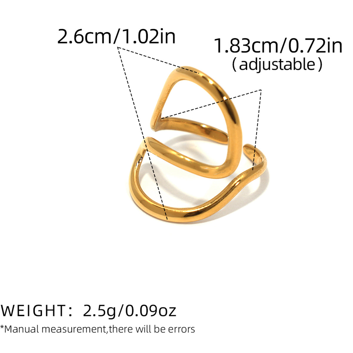 Statement-Ringe aus Edelstahl in Goldfarbe