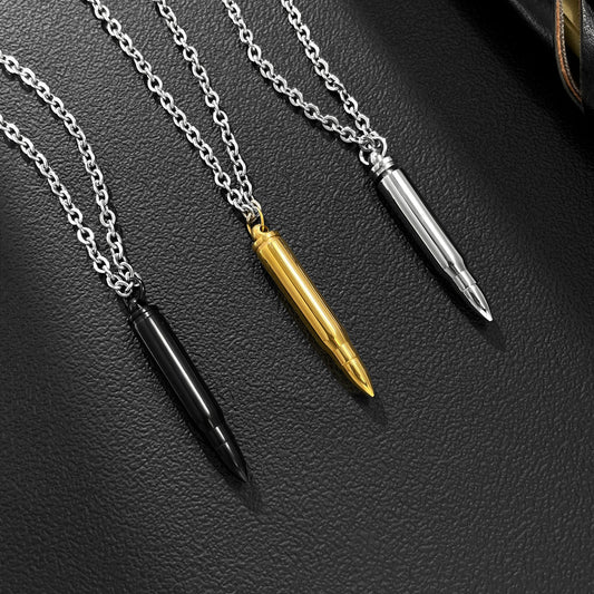1 Stück elegante Herrenhalsketten aus Edelstahl im Bullet-Stil