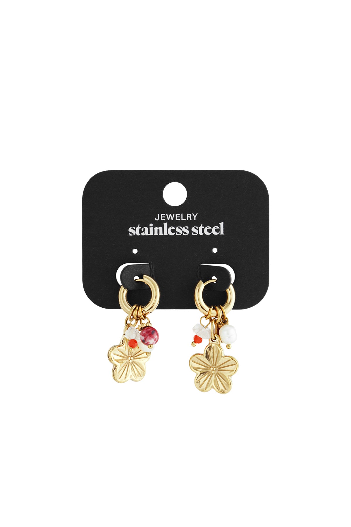 Edelstahl Tropfen Ohrringe Blume Casual Täglich Einfache Serie frauen schmuck