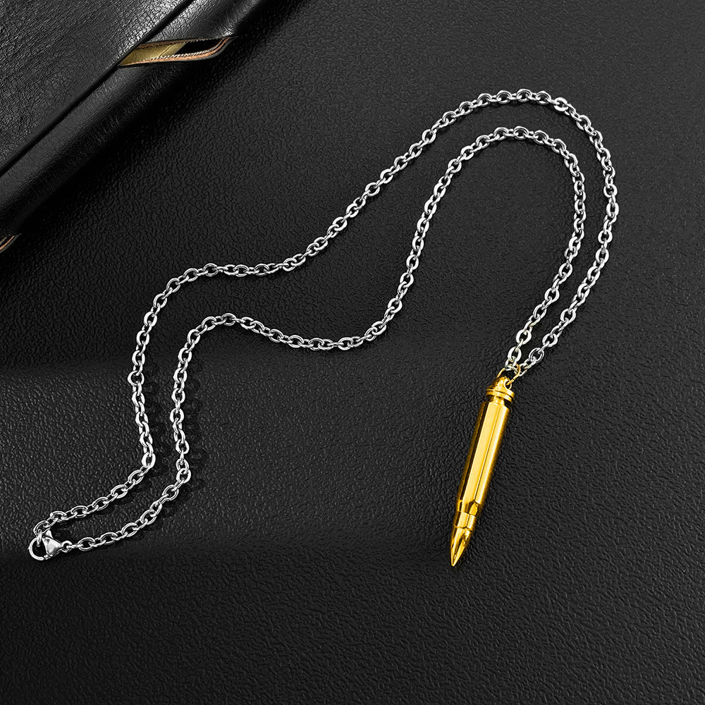 1 Stück elegante Herrenhalsketten aus Edelstahl im Bullet-Stil