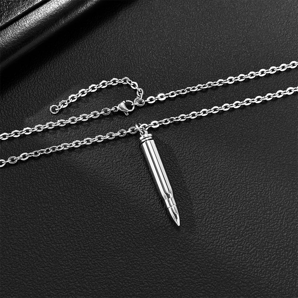1 Stück elegante Herrenhalsketten aus Edelstahl im Bullet-Stil